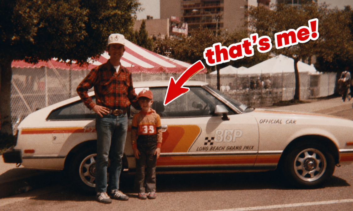 My dad and I at my 2nd F1 race. The USGP West 1977